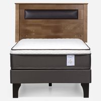 Cama Europea New Style 4 P 1.5 Plazas + Respaldo