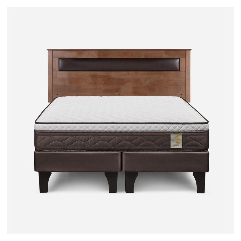 ROSEN - Cama Europea New Style 4 P 2 Plazas + Respaldo Rosen