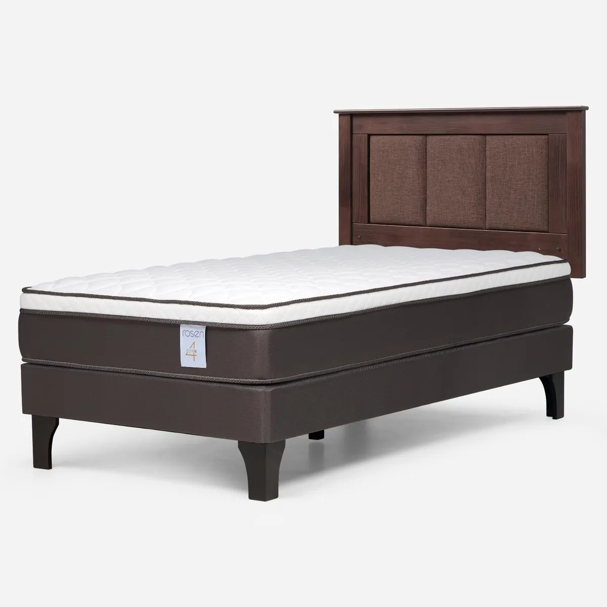 ROSEN - Cama Europea New Style 4 Plus 1 Plaza x 2.00 mt  + Respaldo Rosen