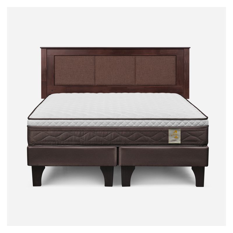 ROSEN - Cama Europea New Style 4 P King + Respaldo Rosen