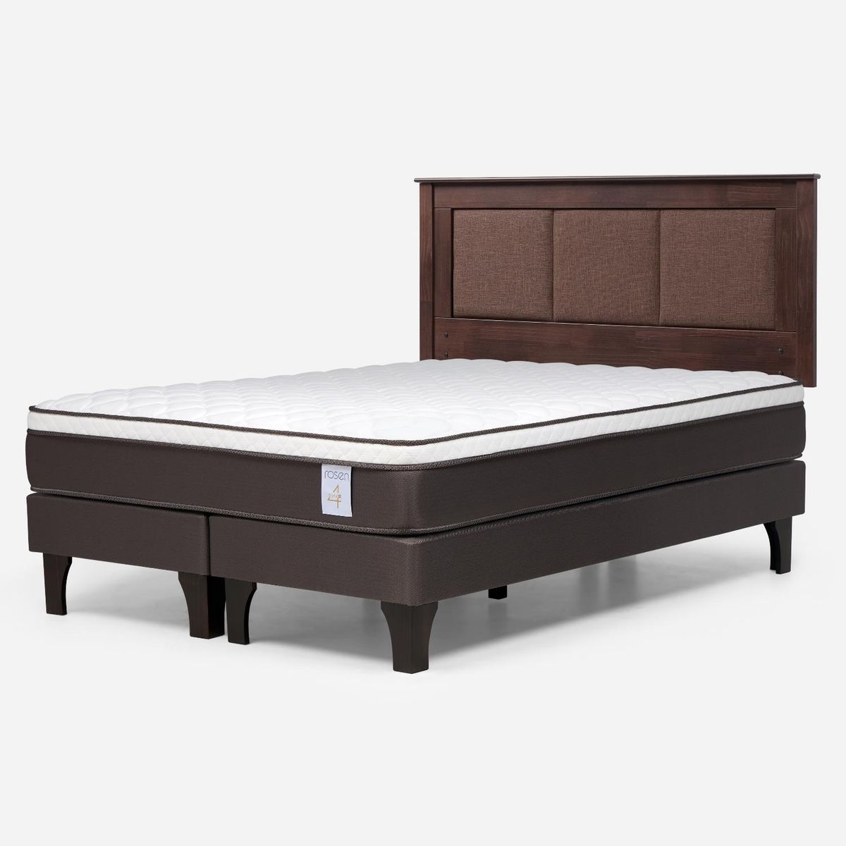 ROSEN - Cama Europea New Style 4 Plus King x 2.00 mt Base Dividida + Respaldo Rosen