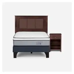 ROSEN - Cama Europea Indie 1 Plaza + Respaldo + Velador