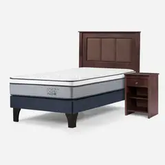 ROSEN - Cama Europea Indie 1.5 Plazas + Respaldo + Velador