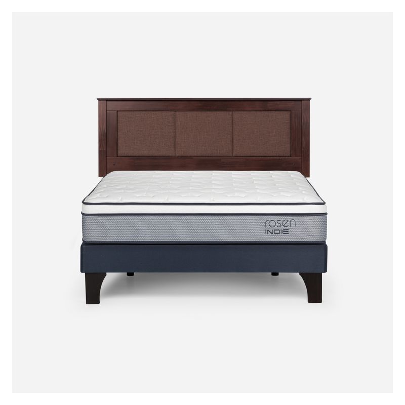 ROSEN - Cama Europea Indie 2 Plazas + Respaldo Rosen