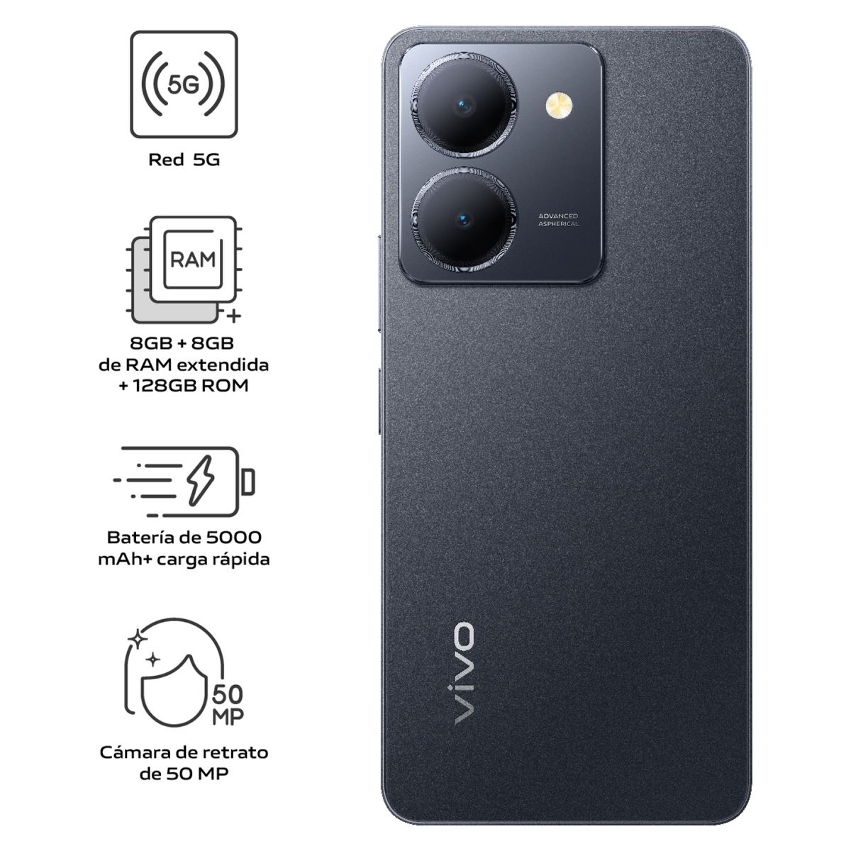 VIVO - Celular Smartphone VIVO Y27 5G 8GB + 128GB