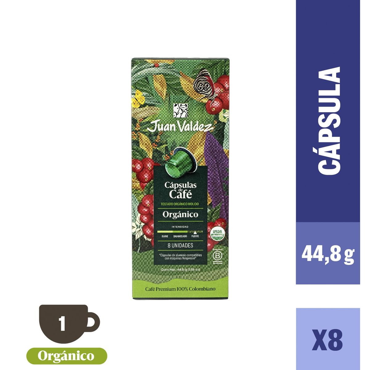 JUAN VALDEZ - Cápsulas Espresso Orgánico Molido Juan Valdez