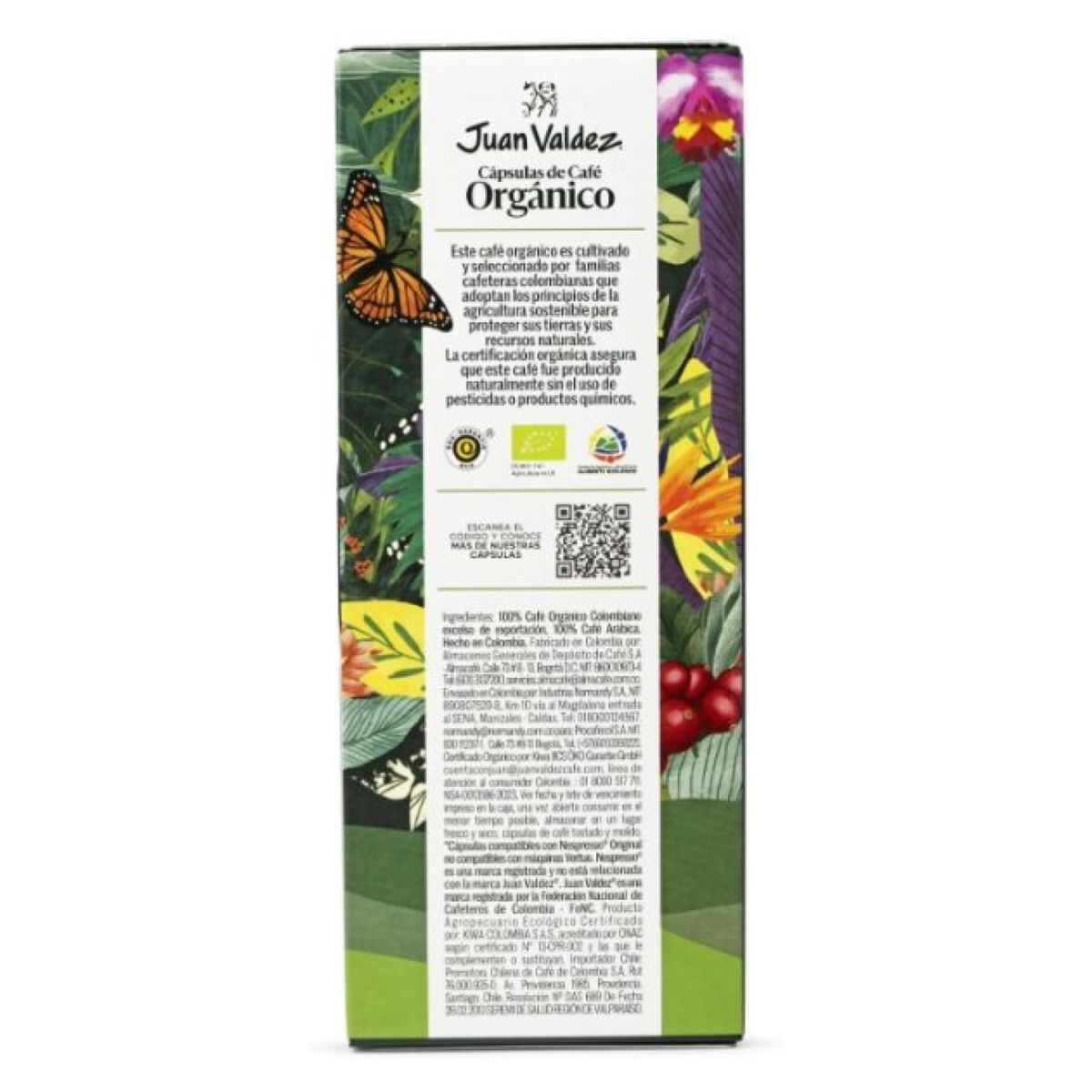 JUAN VALDEZ - Cápsulas Espresso Orgánico Molido Juan Valdez