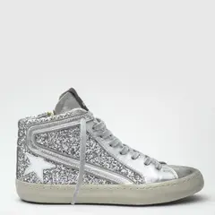 ROSSATI - Zapatilla Urbana Mujer Cuero Plateado