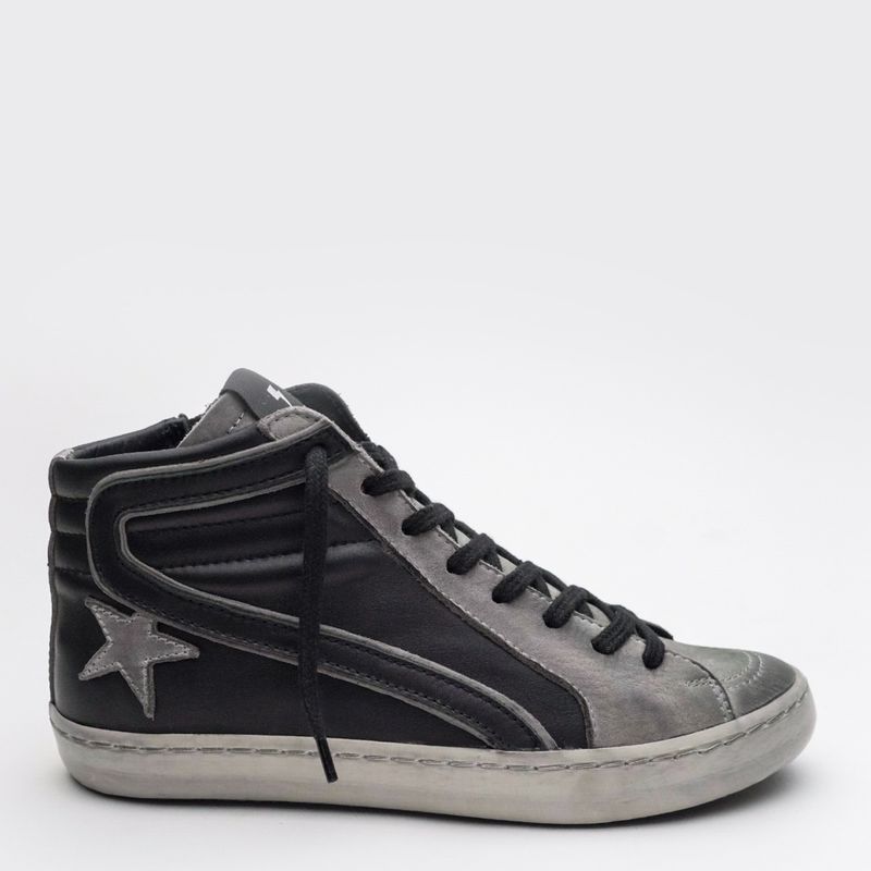 ROSSATI - Zapatilla Urbana Mujer Cuero Negro Rossati