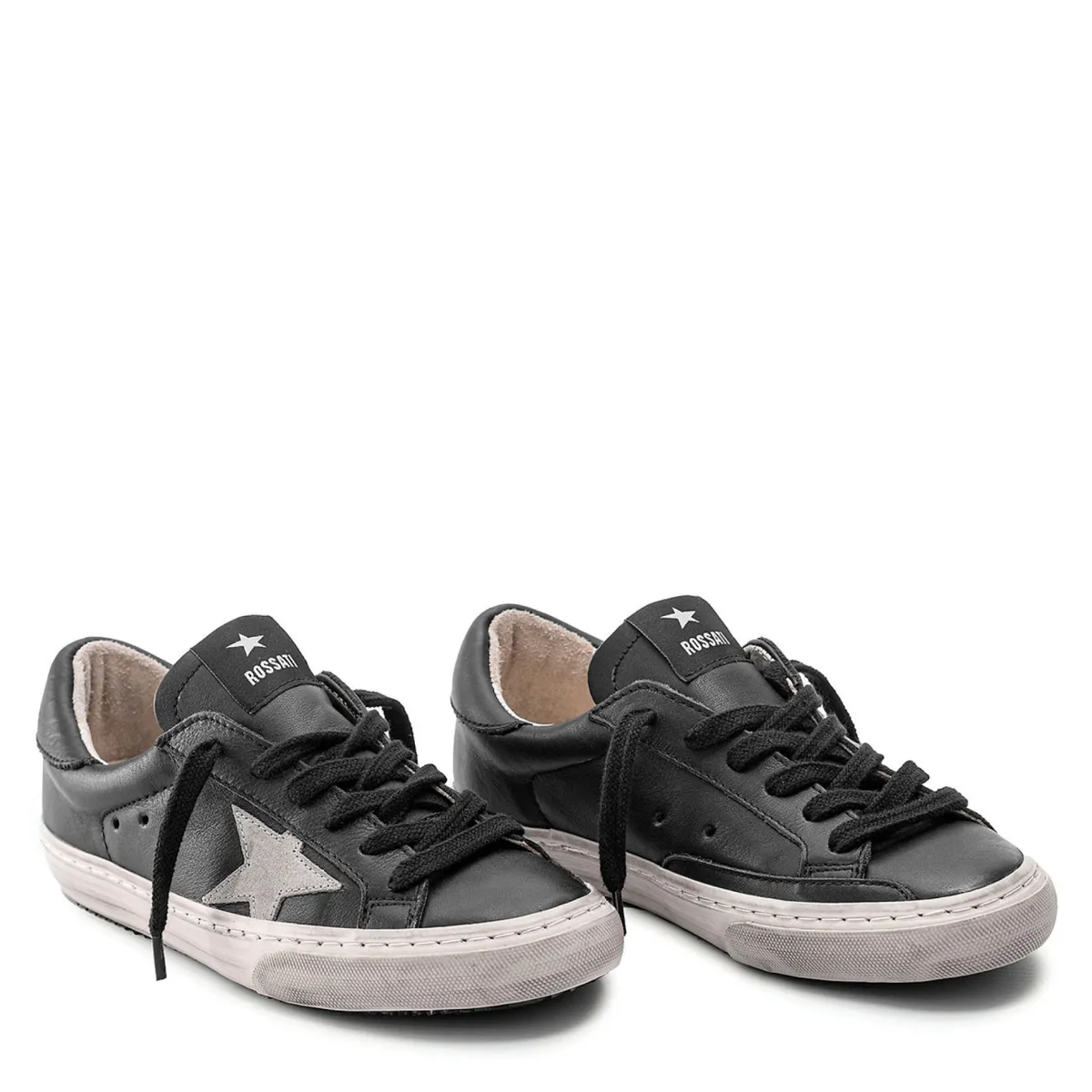 ROSSATI - Zapatilla Urbana Mujer Cuero Negro Rossati