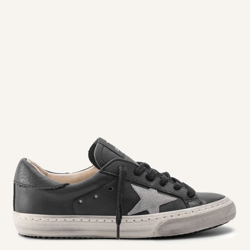 ROSSATI - Zapatilla Urbana Mujer Cuero Negro Rossati