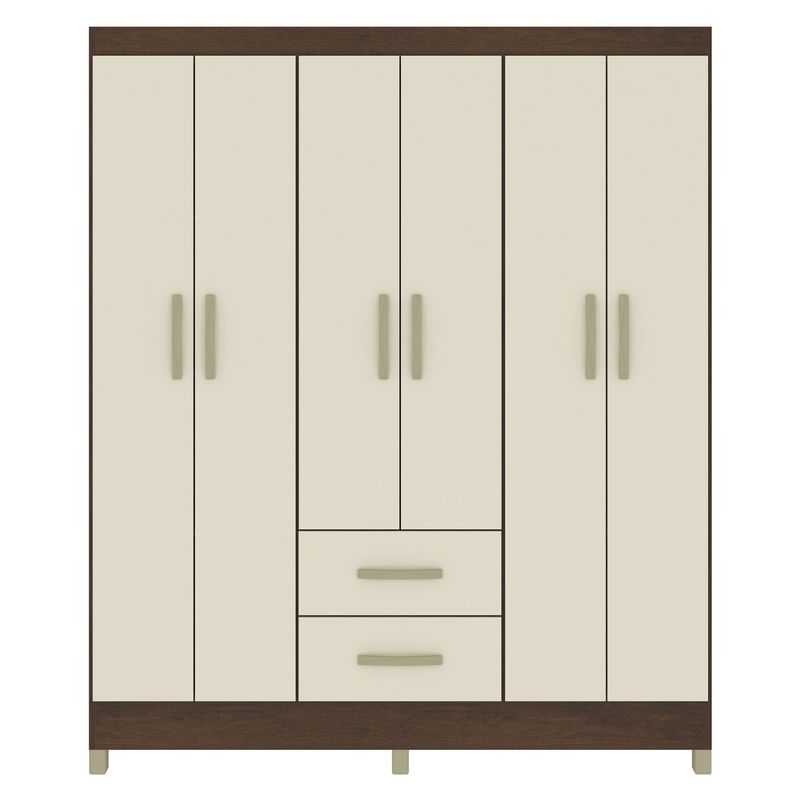 JDO & DESIGN - Closet Milano 6 Puertas 2 Cajones Rust/Champagne Jdo & Design
