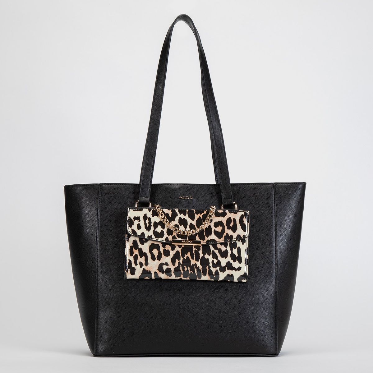 ALDO - Cartera Lobreclya Negra con Bolsillo Animal Print Mujer Aldo