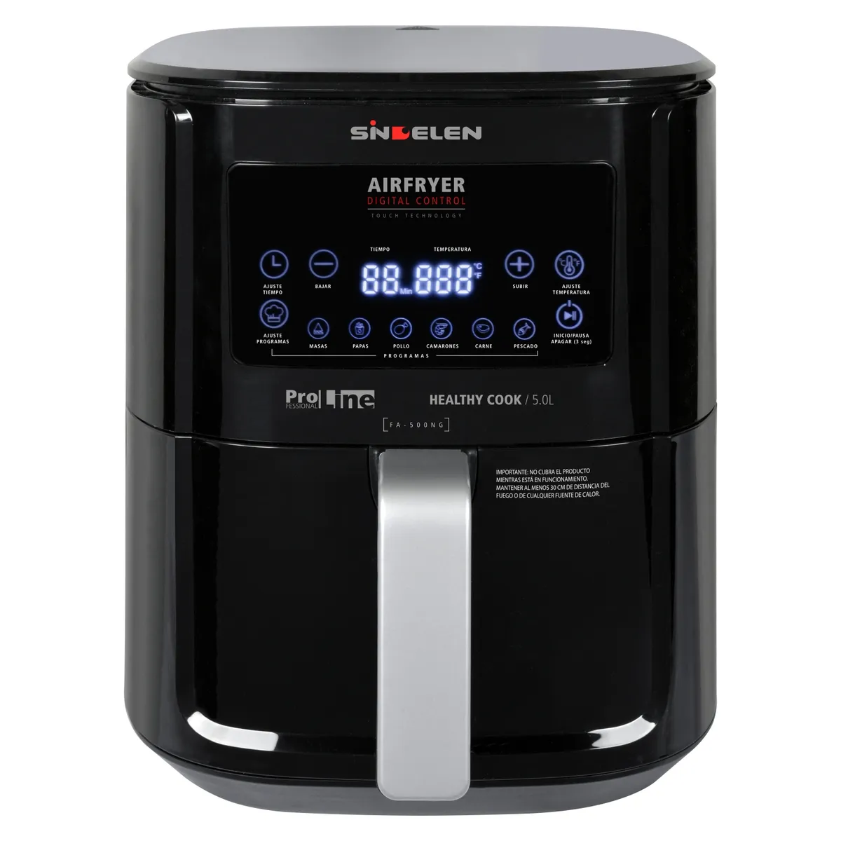 SINDELEN - Freidora De Aire Fa-500Ng 5.5Lts Sindelen