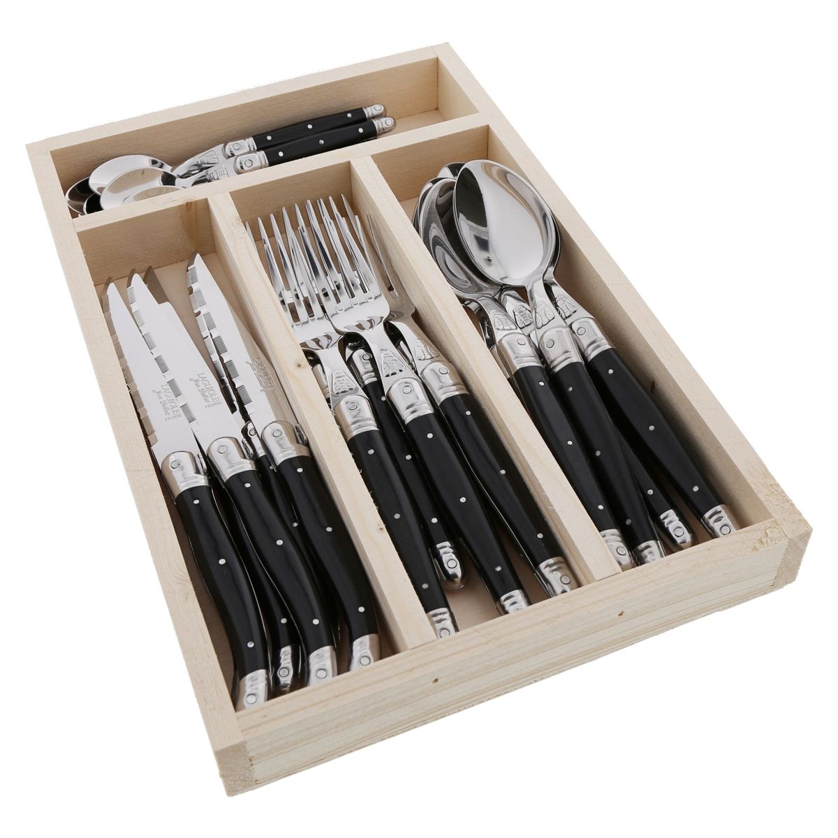 LAGUIOLE - Juego de Cubiertos 24 Piezas Laguiole