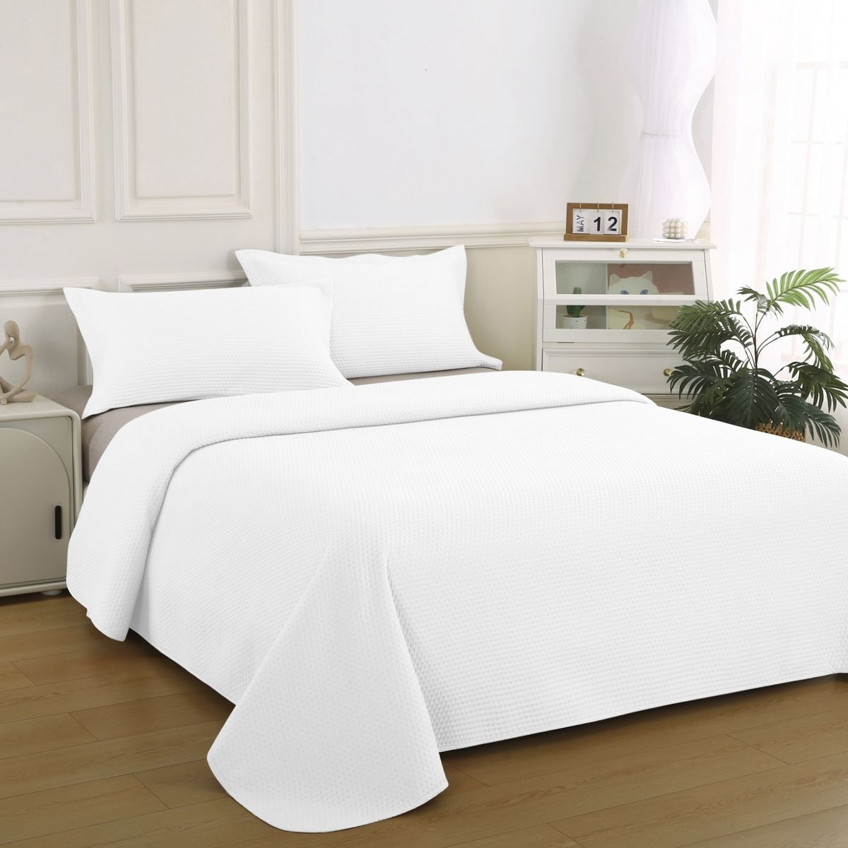 ILLUSIONS - Quilt Atenas King Blanco Illusions