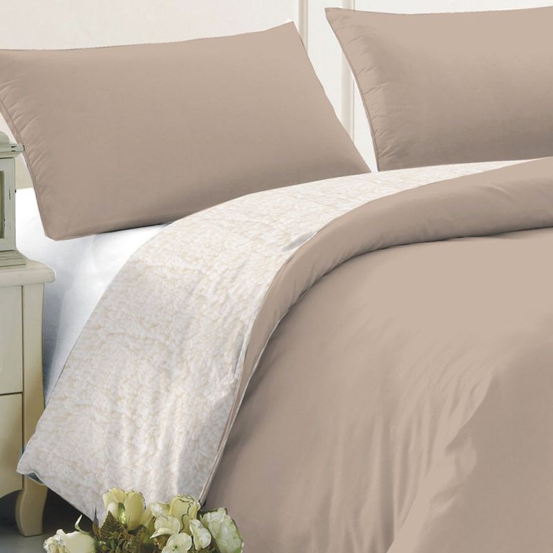 ILLUSIONS - Plumón Sherpa Liso 2 Plazas Taupe Illusions