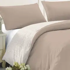 ILLUSIONS - Plumón Sherpa Liso 2 Plazas Taupe