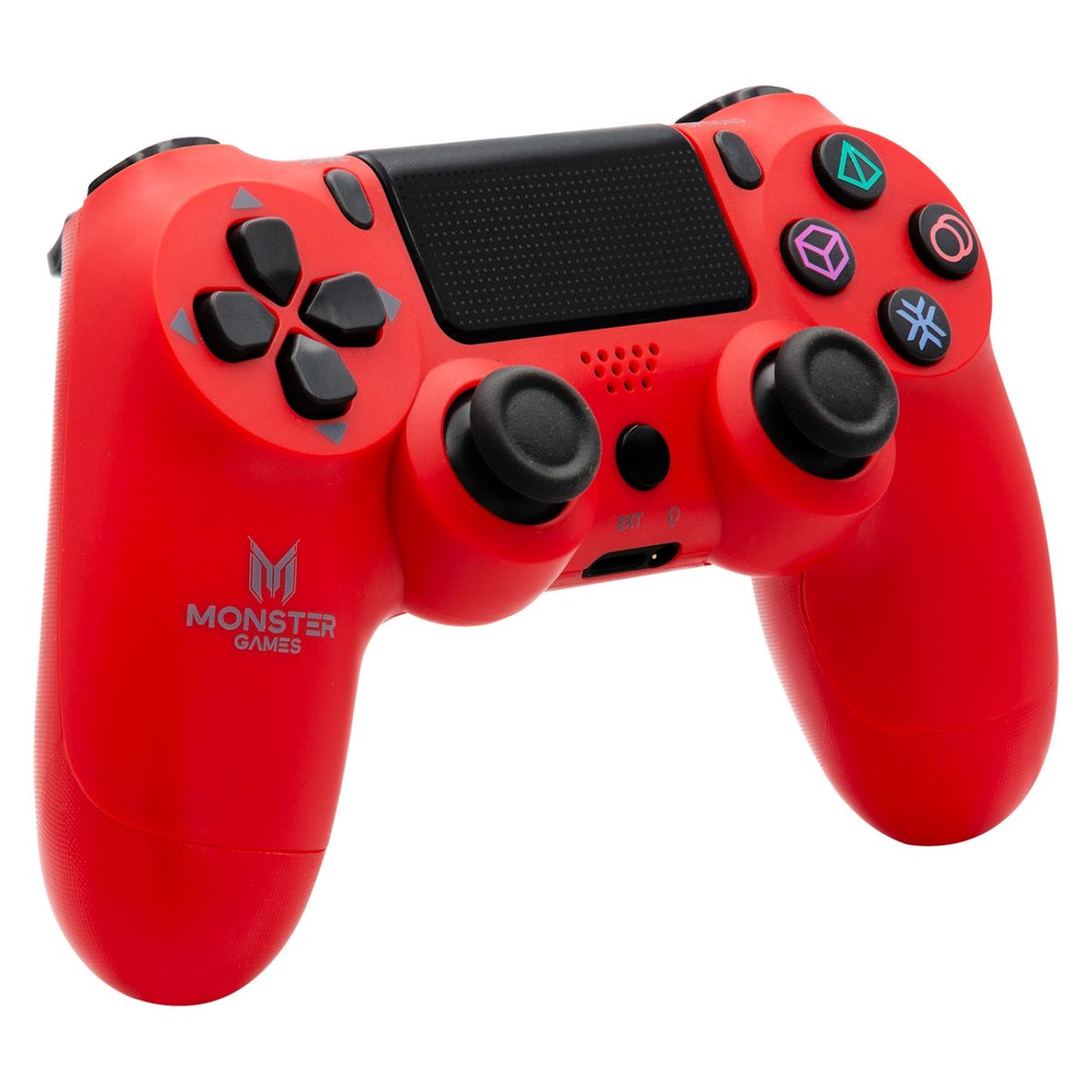 MONSTER GAMES - Control Joystick Compatible con PS4 Rojo