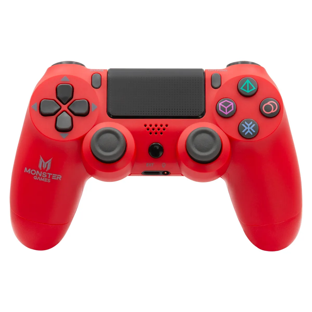 MONSTER GAMES - Control Joystick Compatible con PS4 Rojo