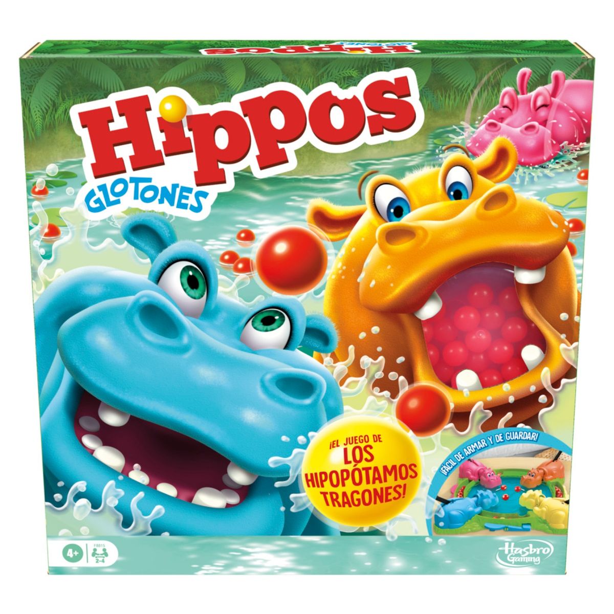 GENERICO - Juego de Mesa Hippos Glotones Hasbro Gaming