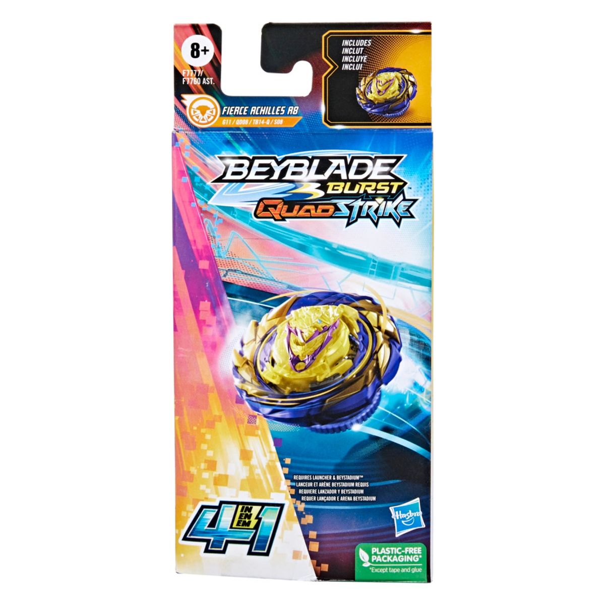 BEYBLADE - Trompo Burst Quadstrike Fierce Achilles A8 Beyblade