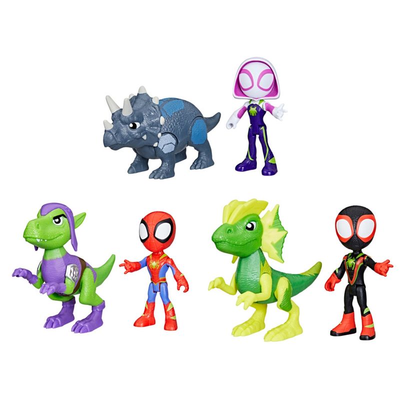 MARVEL - Spidey & His Amazing Friends Dino-Webs Héroe y Dino-Villano Marvel