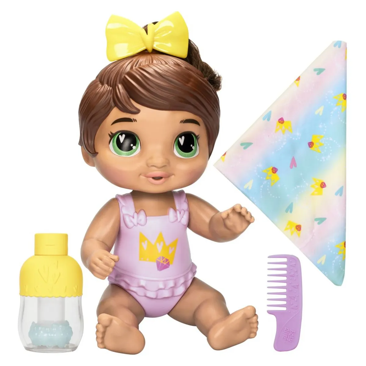 BABY ALIVE - Muñeca Burbujas Relajantes Sophia Sparkle Cabello Castaño Baby Alive