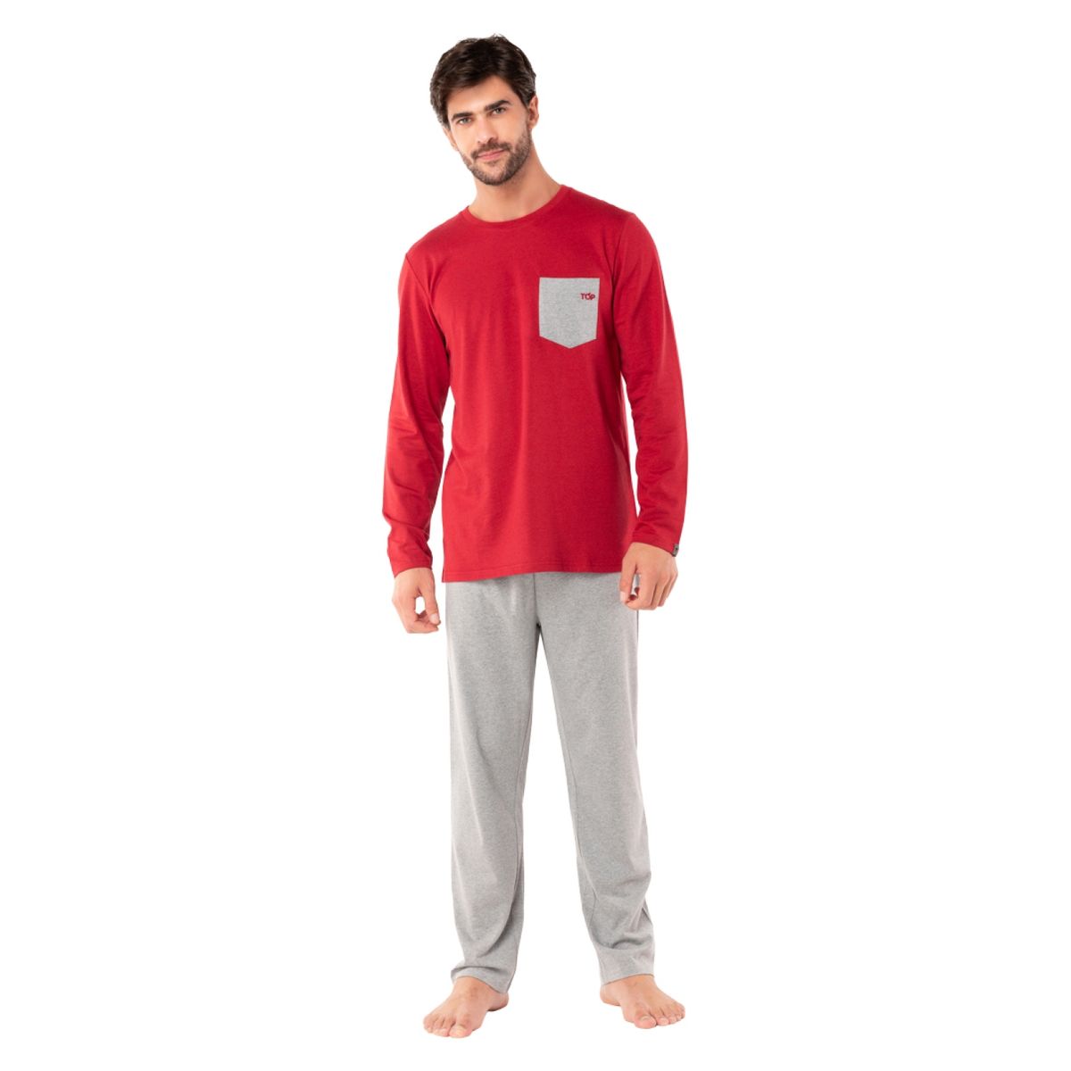 TOP - Pijama Largo Algodón Hombre Top