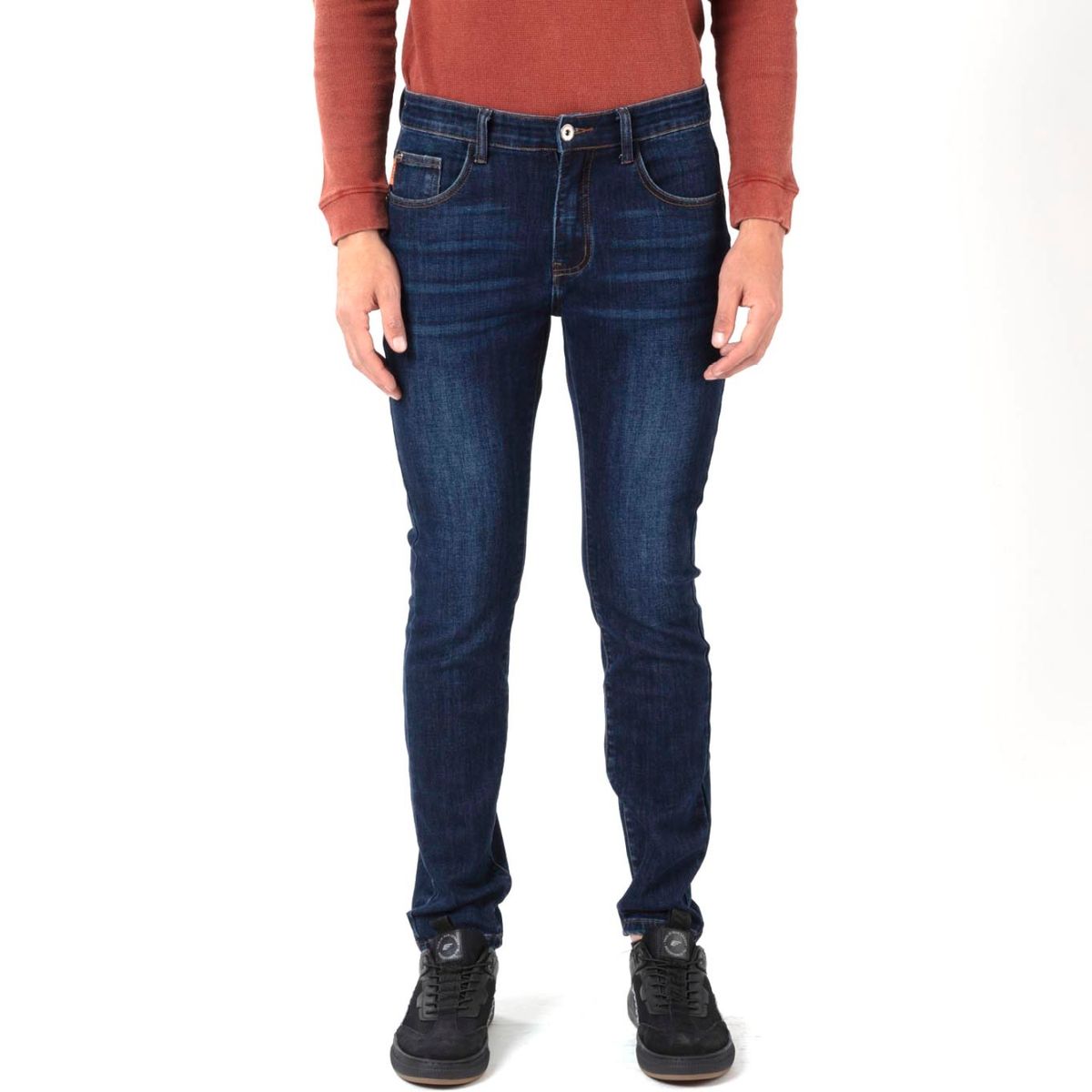 ELLUS - Jeans Tiro Medio Skinny Fit Hombre Ellus
