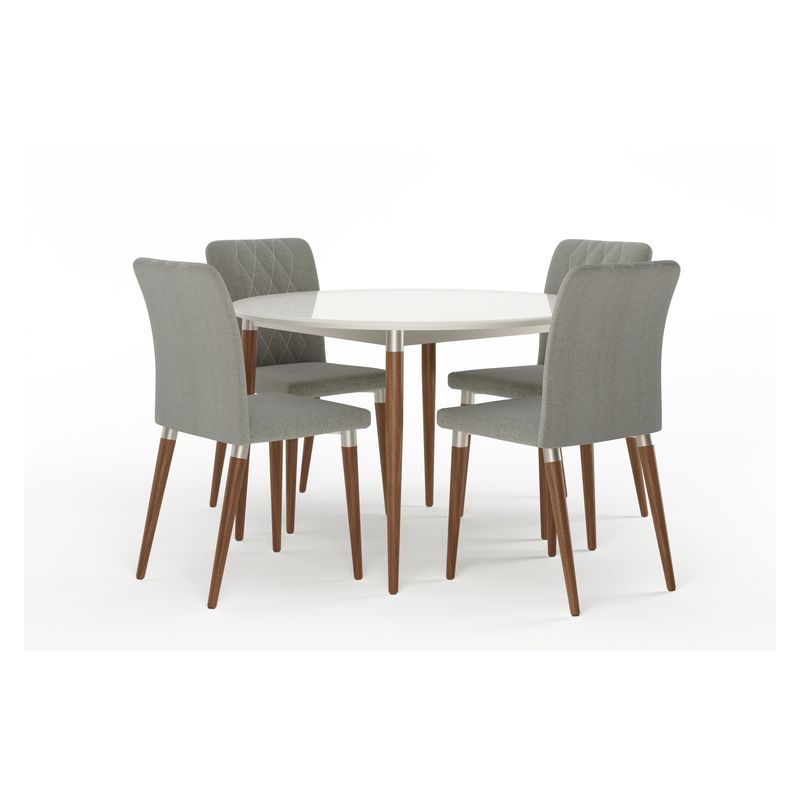 DECOCASA - Juego De Comedor Abbey 115 Red Ow + 4 Sillas Abbey +B Abbey Decocasa