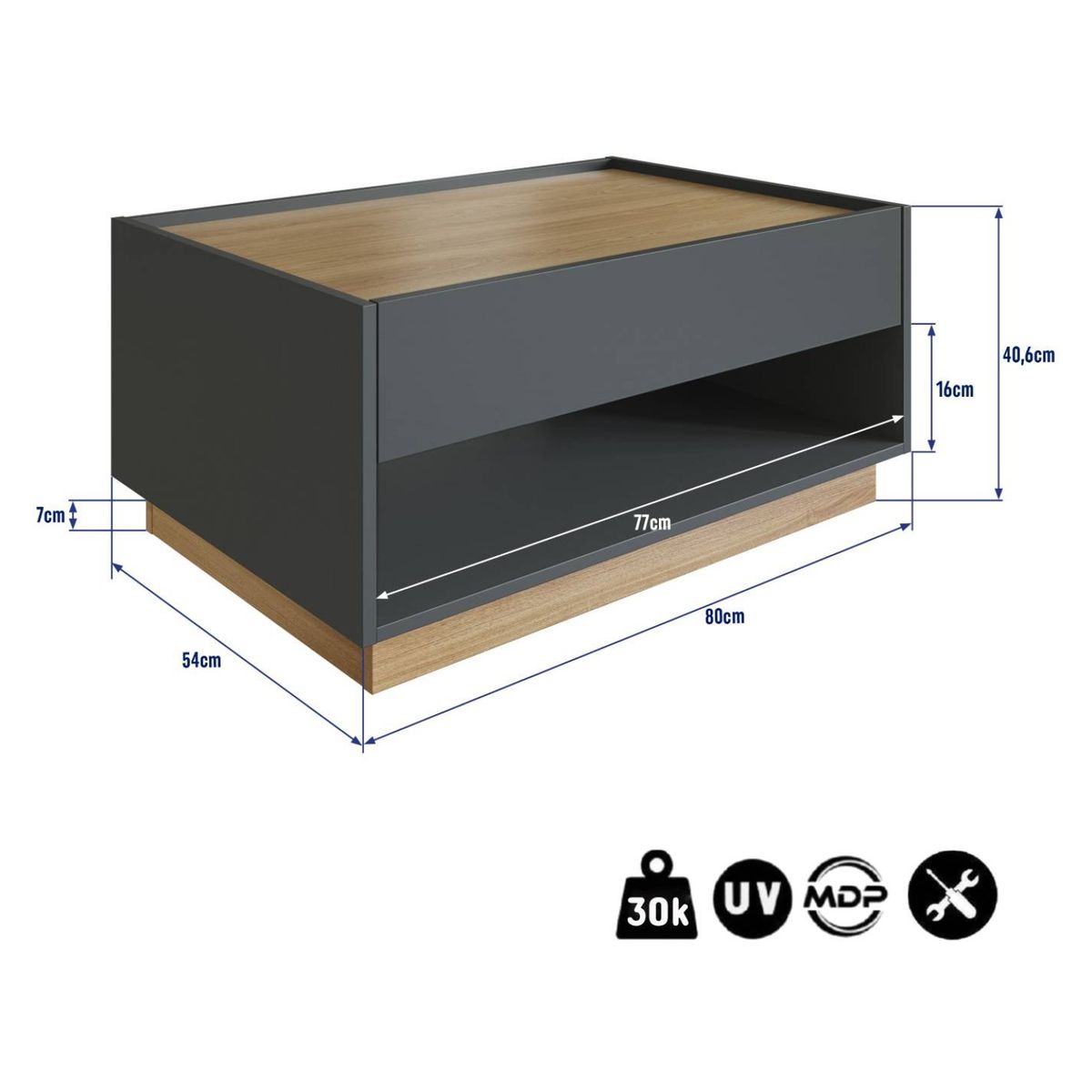 BE DESIGN - Mesa De Centro Bari Con Gaveta Be Design