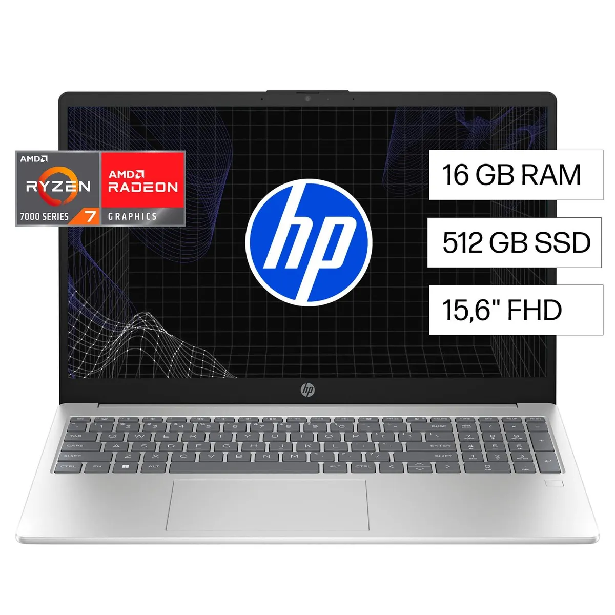 HP - Notebook HP 15-FC0022LA AMD Ryzen 7 7730U 16GB 512GB SSD 15,6" Full HD Wi-Fi 6 Webcam 1080p 