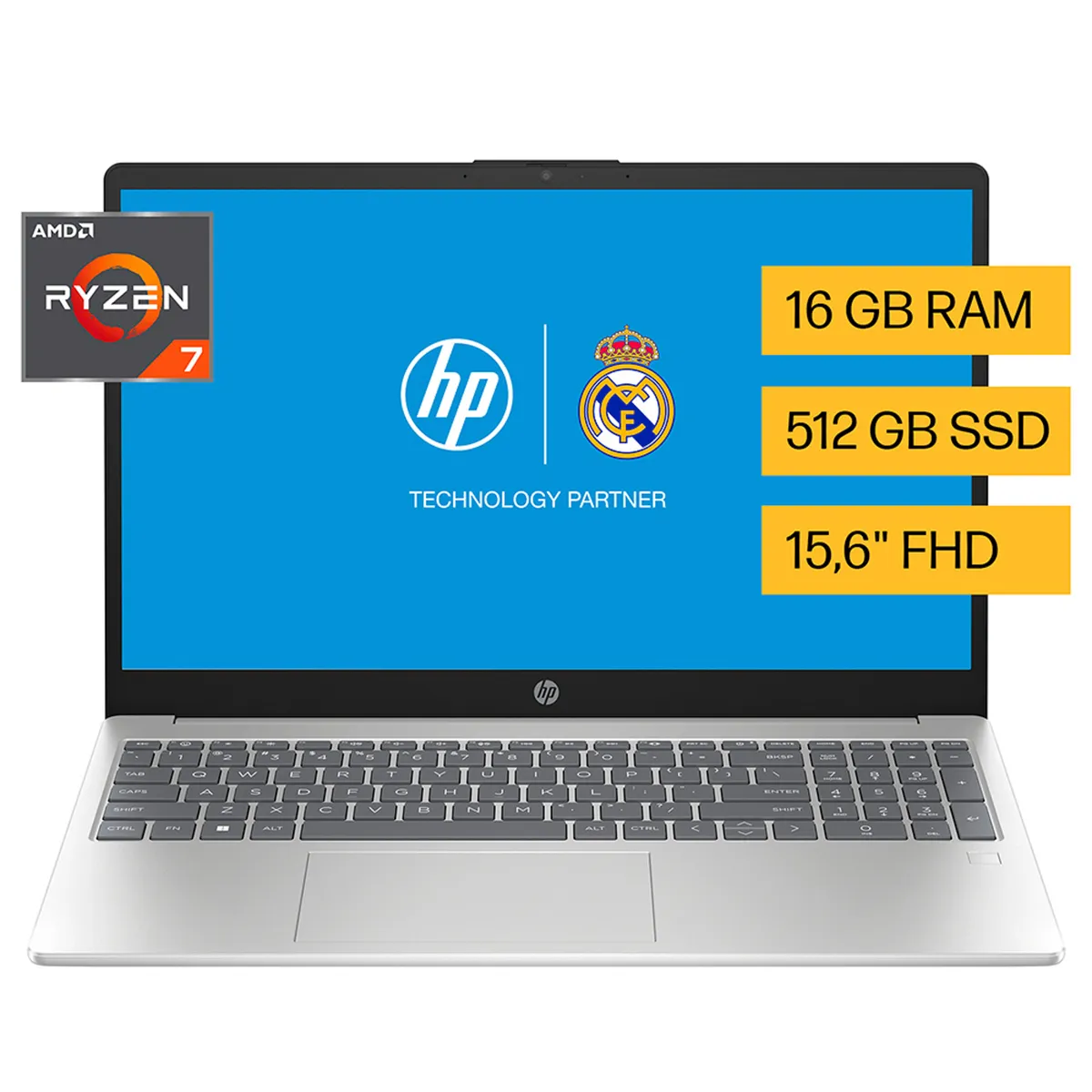 HP - Notebook HP 15-FC0022LA AMD Ryzen 7 7730U 16GB 512GB SSD 15,6" Full HD Wi-Fi 6 Webcam 1080p 