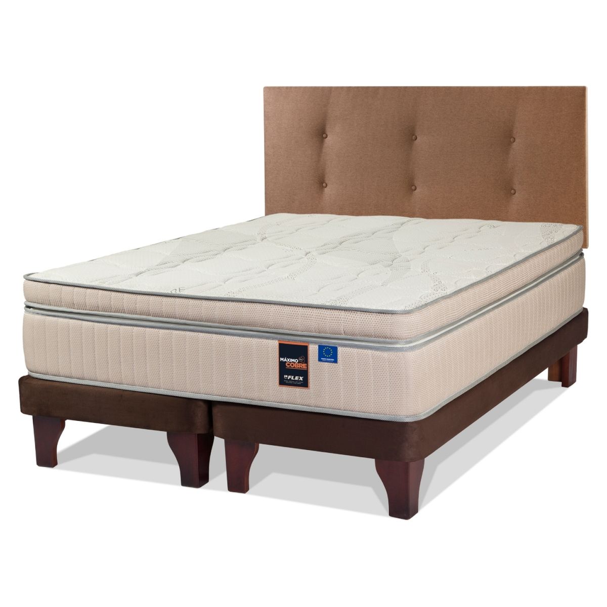 FLEX - Cama Europea 2 Plazas Maximo Cobre Flex + Respaldo
