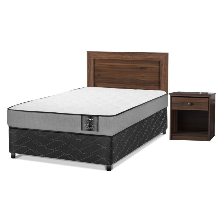 Cama Americana 1.5 Plazas Star Mueble + Respaldo
