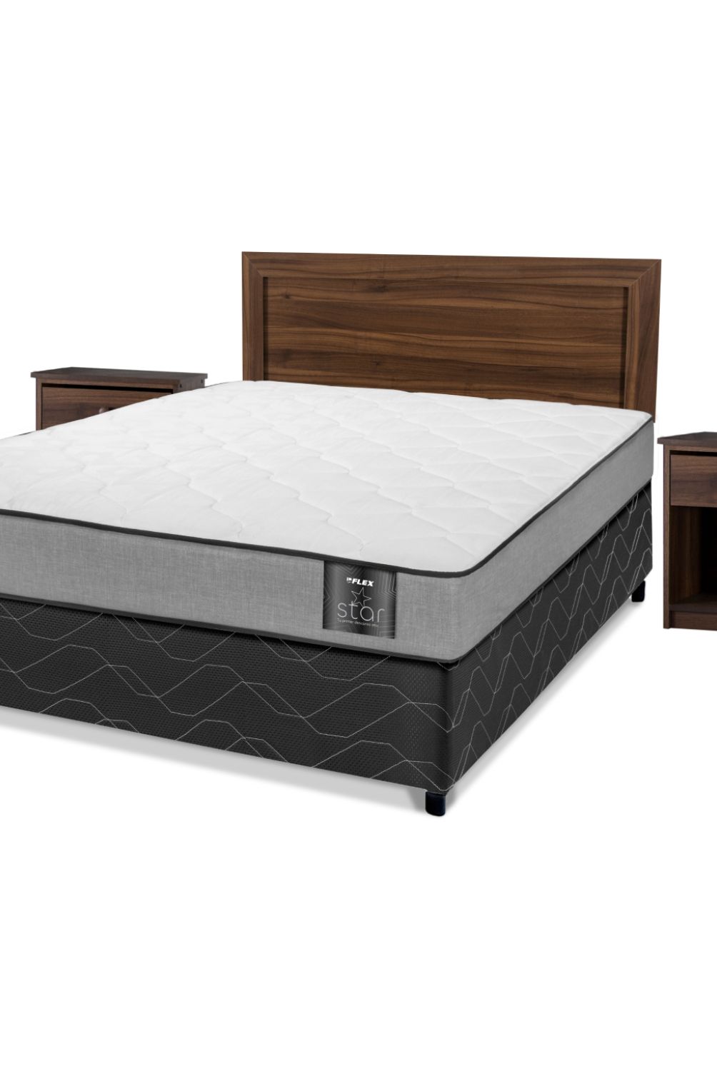 FLEX - Cama Americana 2 Plazas Star Flex Mueble + Respaldo