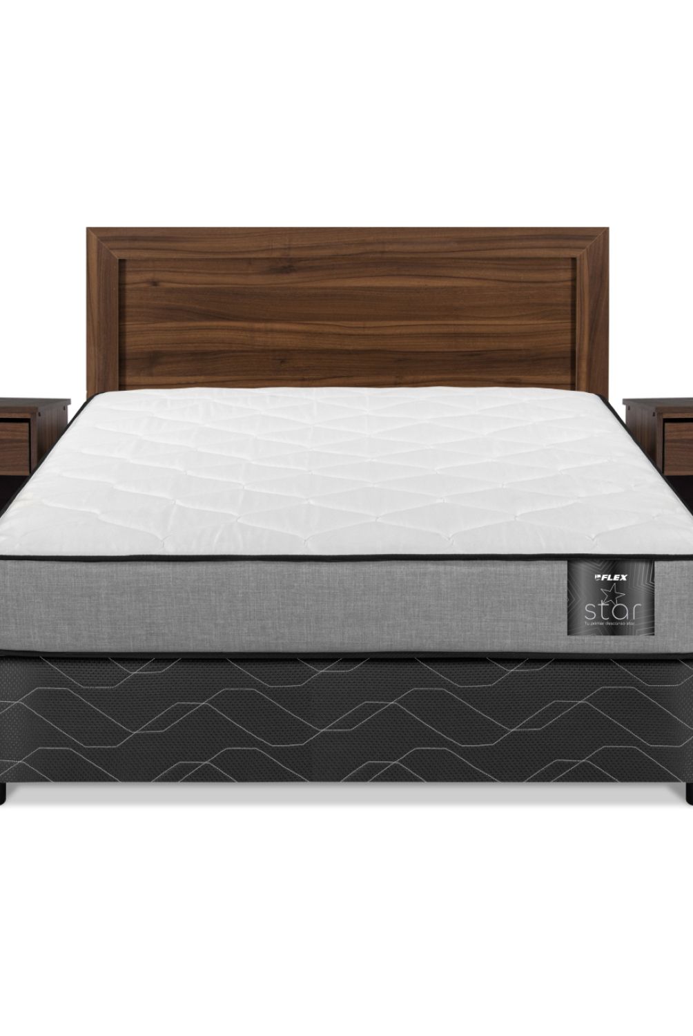 FLEX - Cama Americana 2 Plazas Star Flex Mueble + Respaldo