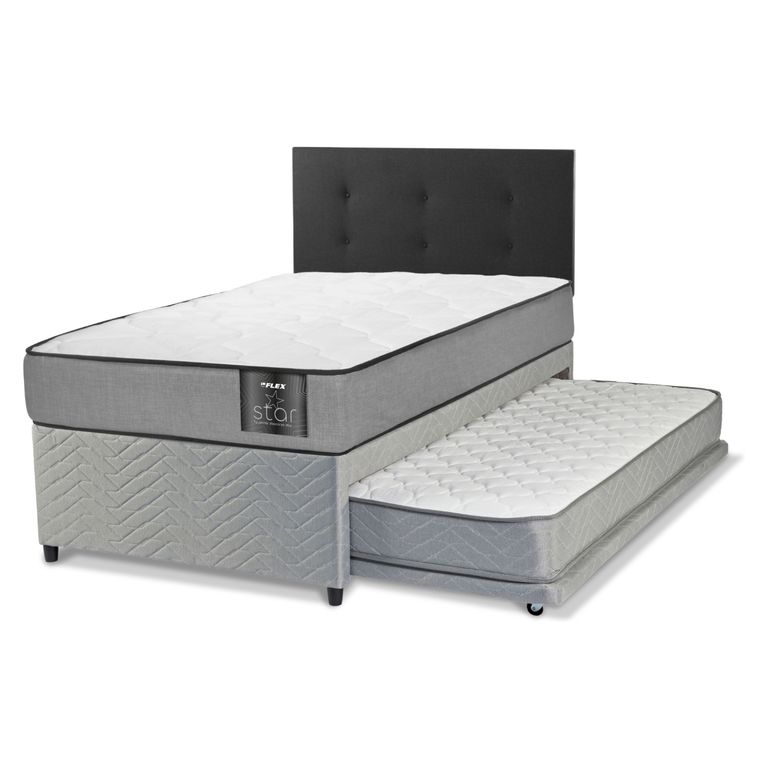 FLEX Cama Nido Star 1.5 Plaza 105X200 + Respaldo Royal