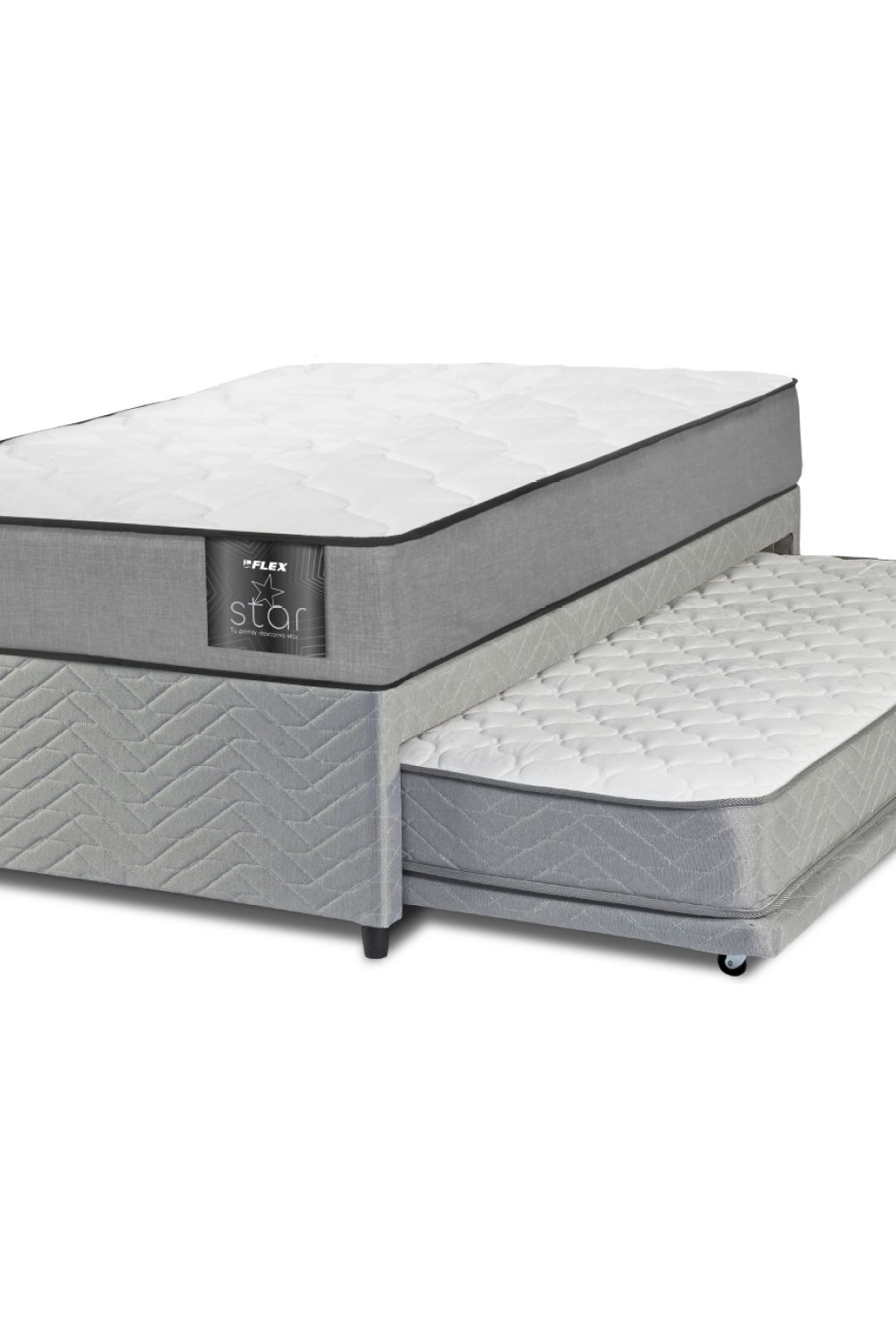 FLEX - Cama Nido Star Gris 1.5 Plazas X 2.00Mt Flex