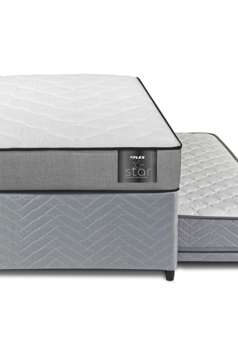 FLEX - Cama Nido Star Gris 1.5 Plazas X 2.00Mt Flex