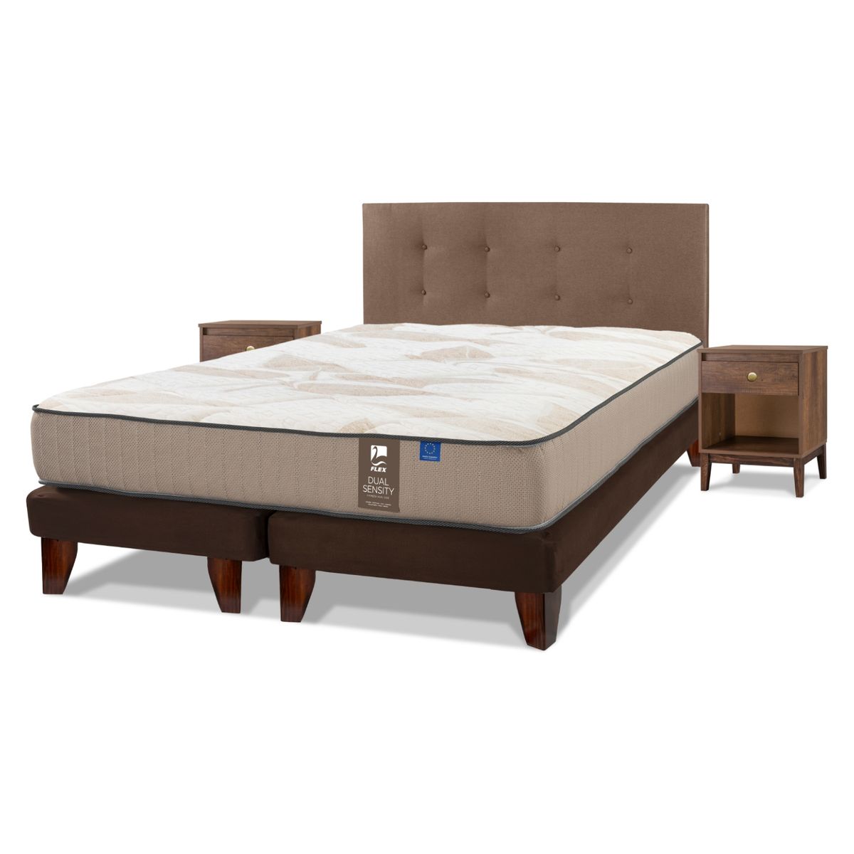 FLEX - Cama Europea King Dual Sensity Flex Mueble + Respaldo
