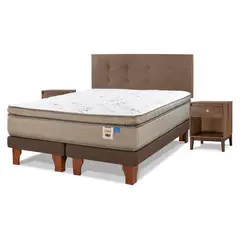 FLEX - Cama Europea King Terra Cobre Mueble + Respaldo