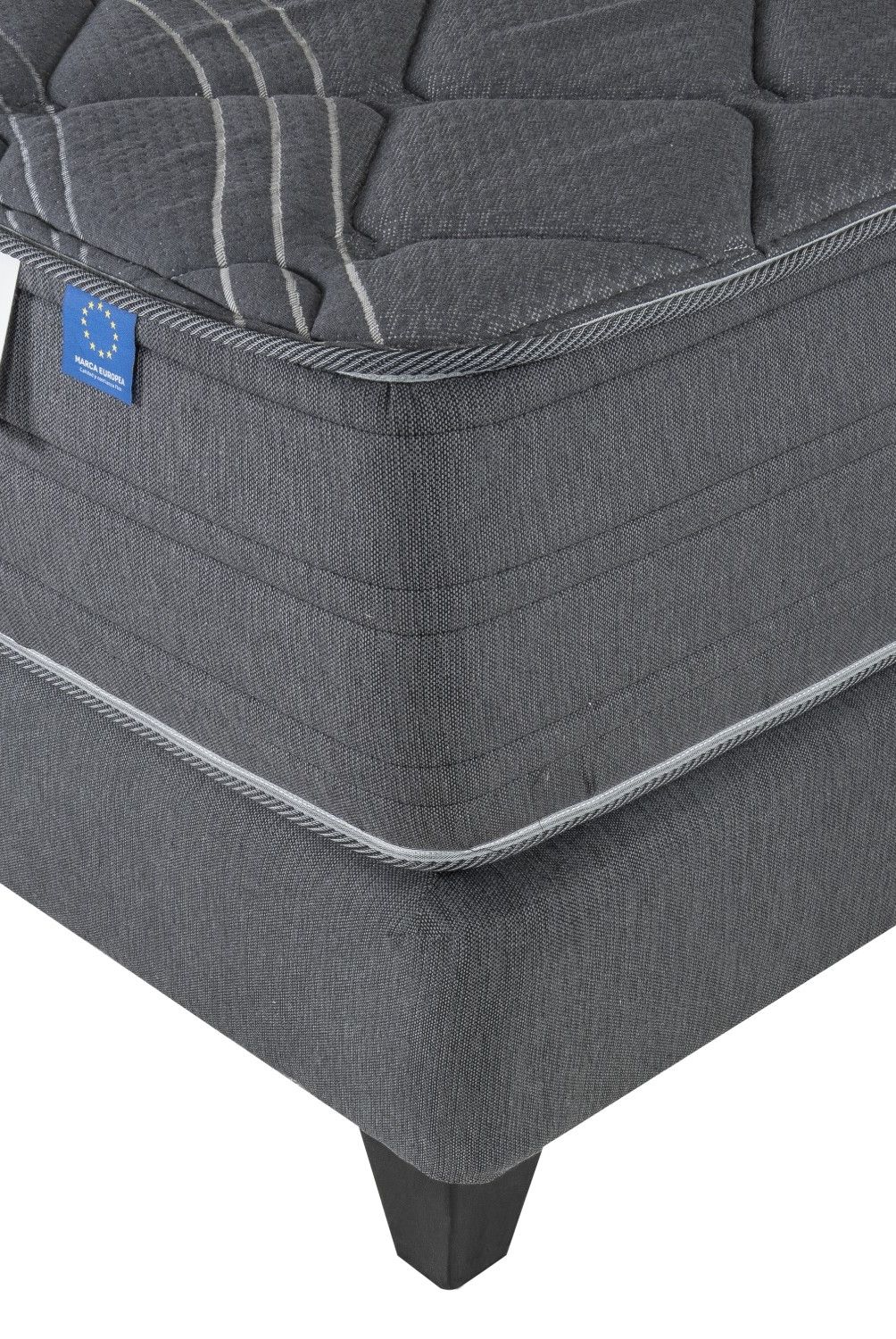 FLEX - Cama Europea King Black Flex Mueble + Respaldo