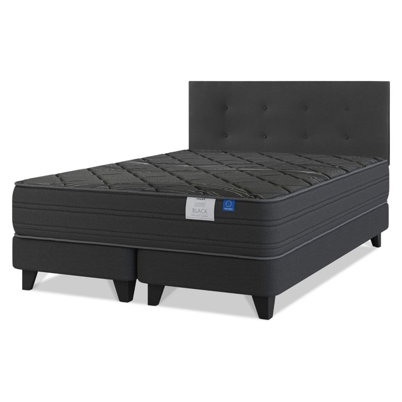 FLEX - Cama Europea King Black Flex + Respaldo