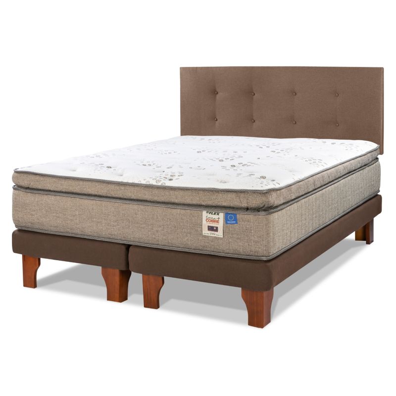 FLEX - Cama Europea King Terra Cobre Flex + Respaldo