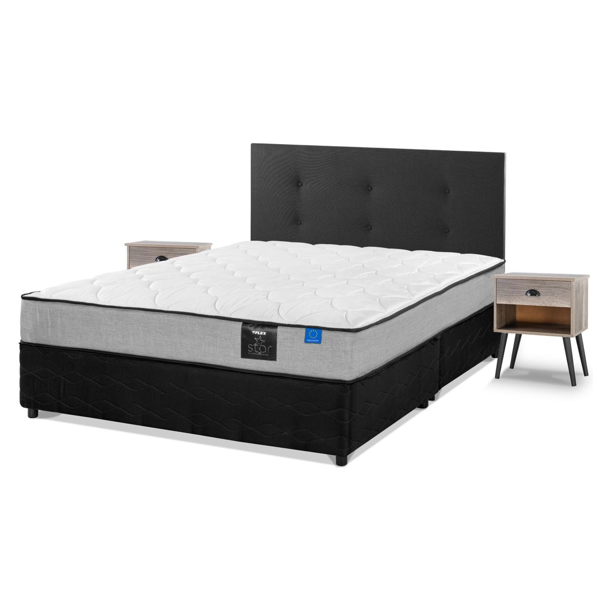 FLEX - Cama Americana 2 Plazas Star Flex Mueble + Respaldo