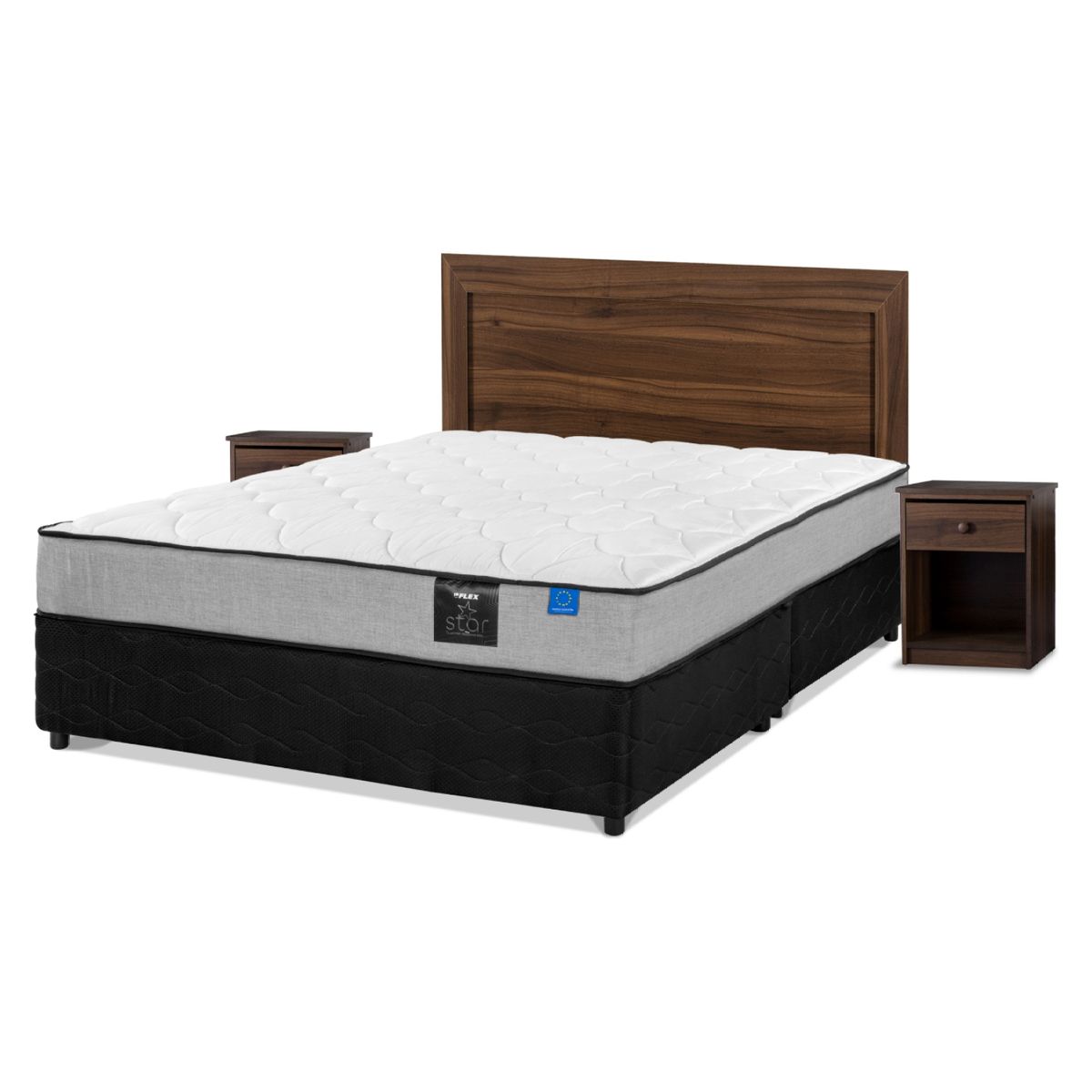 FLEX - Cama Americana 2 Plazas Star Flex Mueble + Respaldo