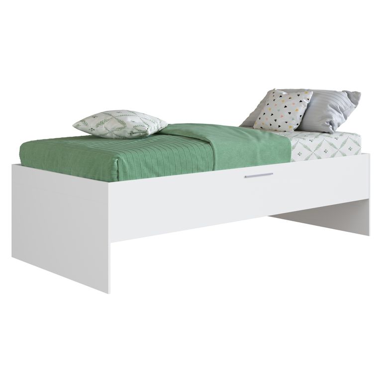 Cama con Baúl Israel Blanca 1 Plaza