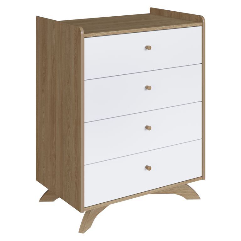 Cómoda Blanco Miel Affet 4 Cajones